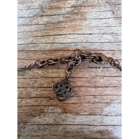 Kendra Scott Elisa Druzy Quartz Pendant Necklace Adjustable Chain Intricate Meta - Picture 4 of 6